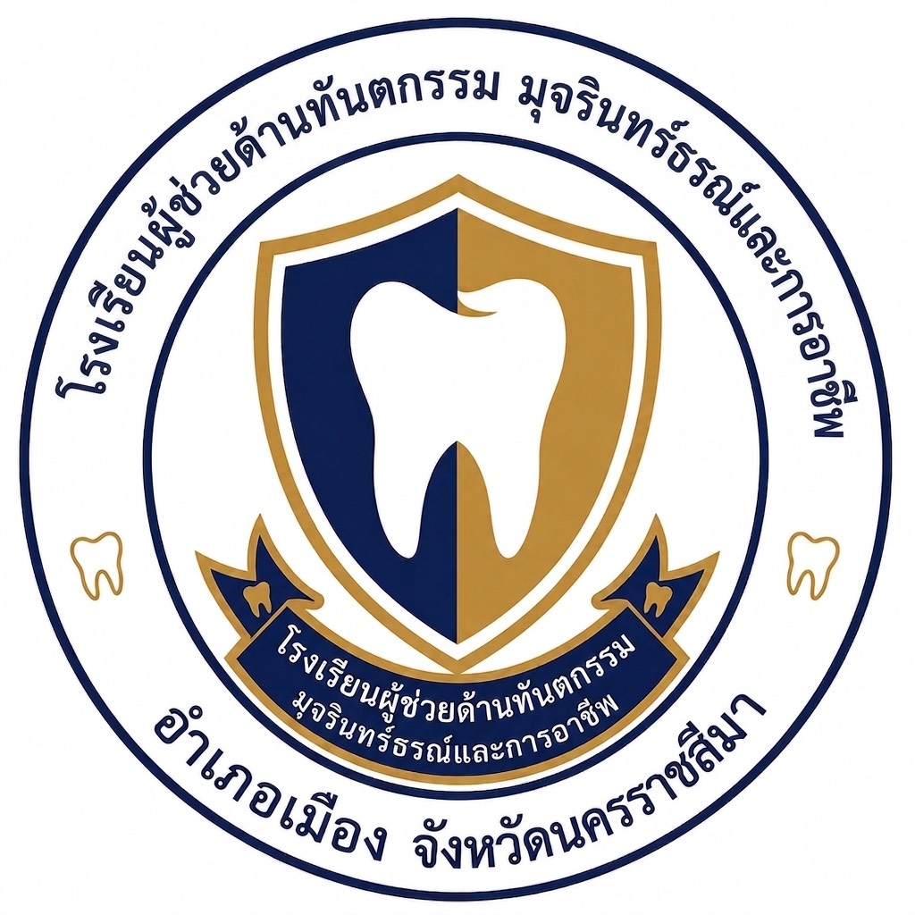 ตราโรงเรียนผู้ช่วยด้านทันตกรรม มุจรินทร์ธรณ์และการอาชีพ